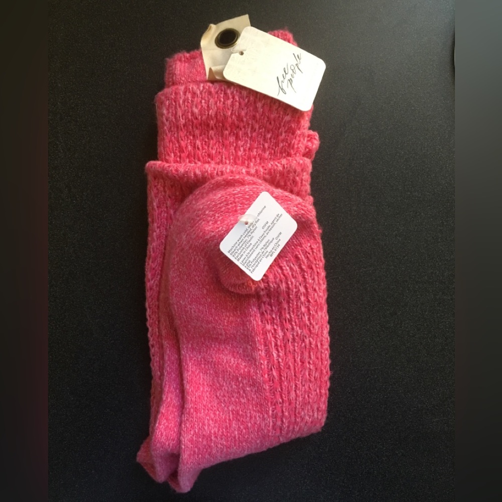 Free People slouch socks pink coral